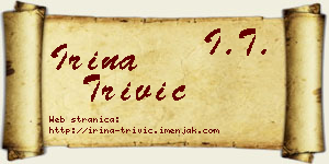 Irina Trivić vizit kartica